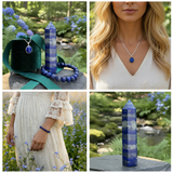 70% Off - Lapis Lazuli Necklace - Mala - Point - Celestial Wisdom Set