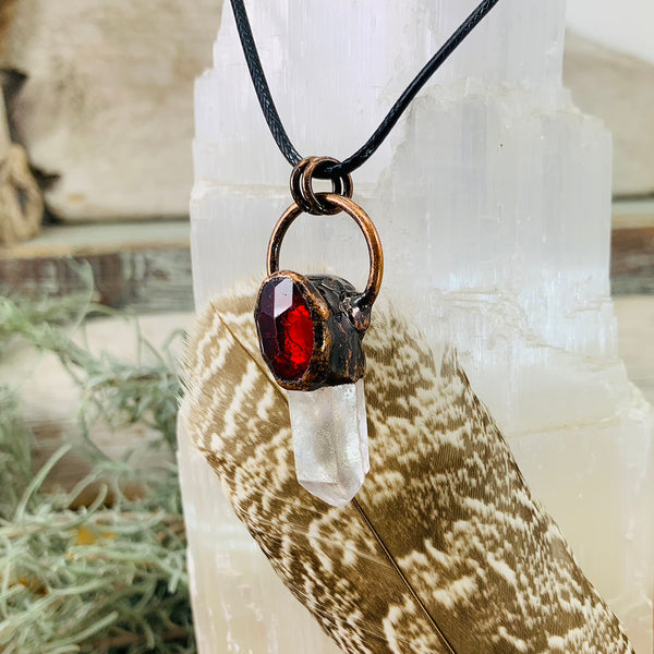 Quartz + Corundum Soldered Pendant