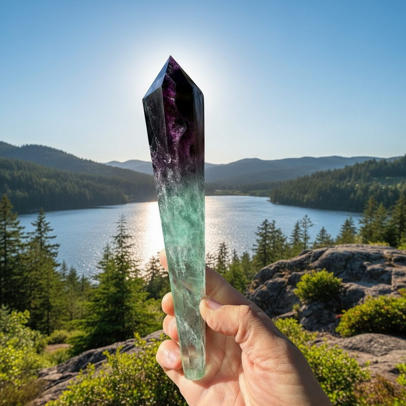 Purple & Green Fluorite Point Cut Generator