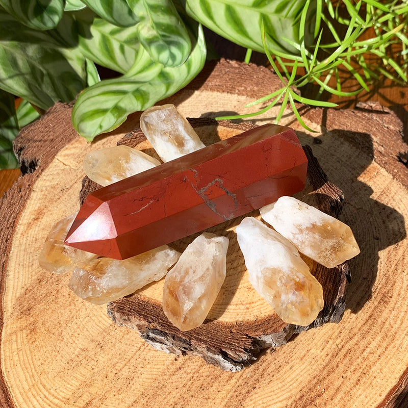 8-Piece Red Jasper + Citrine Set