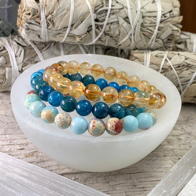 Abundance 3-PC Crystal Mala Bracelet Set