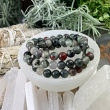 Mala African Bloodstone Bracelet With Velvet Pouch