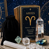 ♈ Væren - 21. mars - 19. april - Zodiac Crystal Fusion-sett med veske