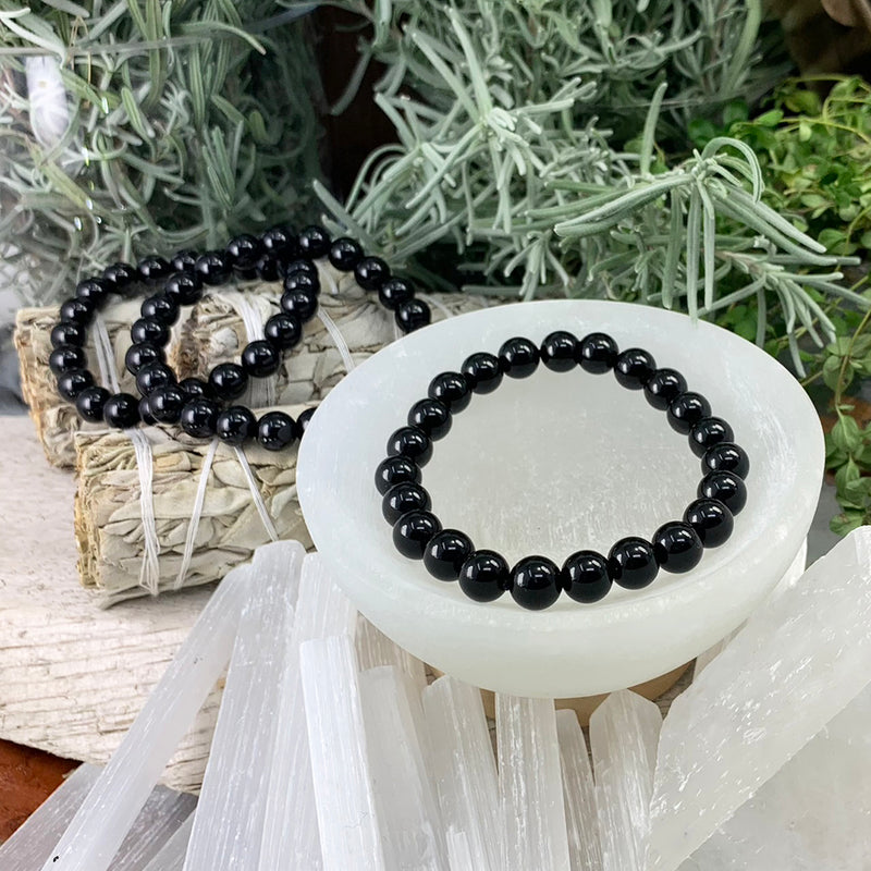 Mala Black Obsidian Bracelet With Velvet Pouch