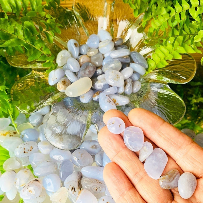 WORKING ON Blue Lace Agate Pebble Stones - tumbledstone