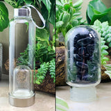 WWW - PRICING - Blue Sandstone Gemstones Pod Crystal Water Bottle - water