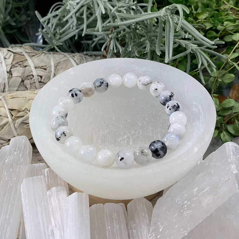 Mala Moonstone Bracelet With Velvet Pouch