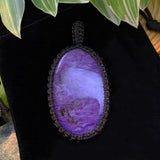 Charoite Macramé Pendant Necklace