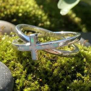 Opal Silver Ring of Faith