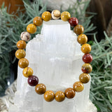 Mala Golden Mookaite Jasper Bracelet With Velvet Pouch