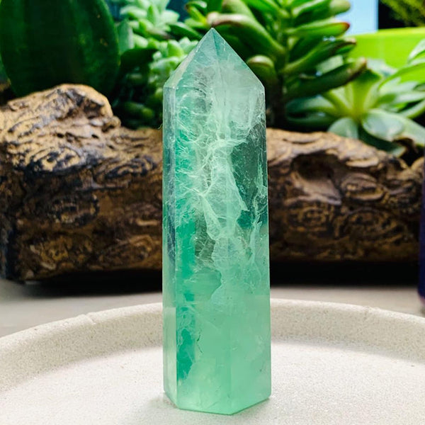 Green Fluorite Point - wand