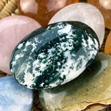 WORKING ON Green Moss Agate Palmstone - palmstone