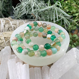 Mala Green Cherry Agate Bracelet With Velvet Pouch