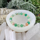 Mala Green Cherry Agate Bracelet With Velvet Pouch