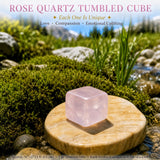 Cube roulé en quartz rose
