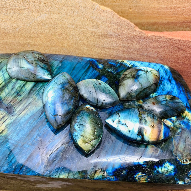 WORKING ON Labradorite Cabs - rawstone