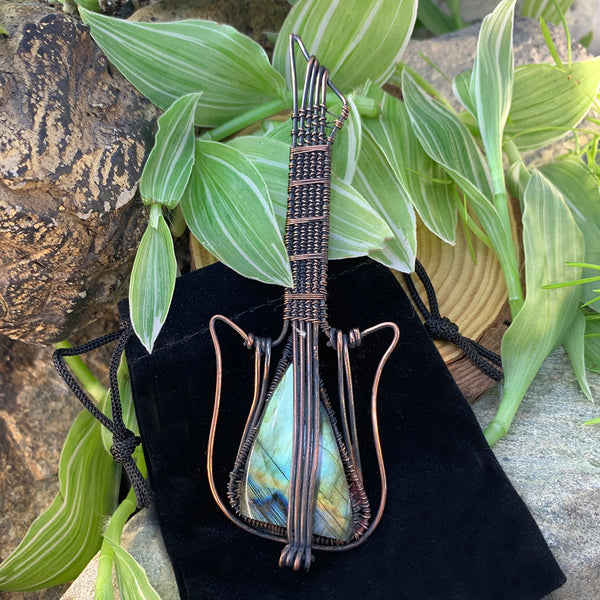 Labradorite Guitar Pendant