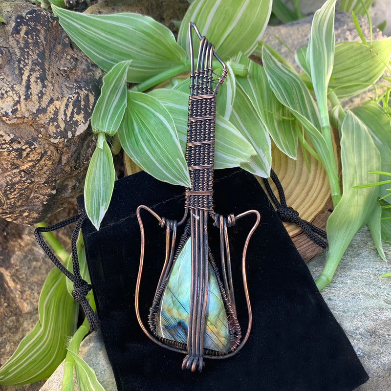 Labradorite Guitar Pendant