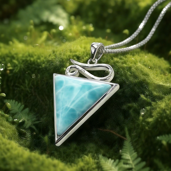 Larimar Silver Trinity Necklace -