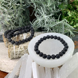 Mala Lava Stone Bracelet With Velvet Pouch