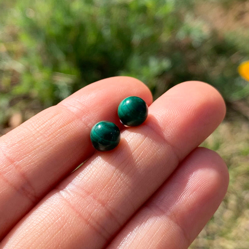 Black Friday - Earrings - Malachite Studs