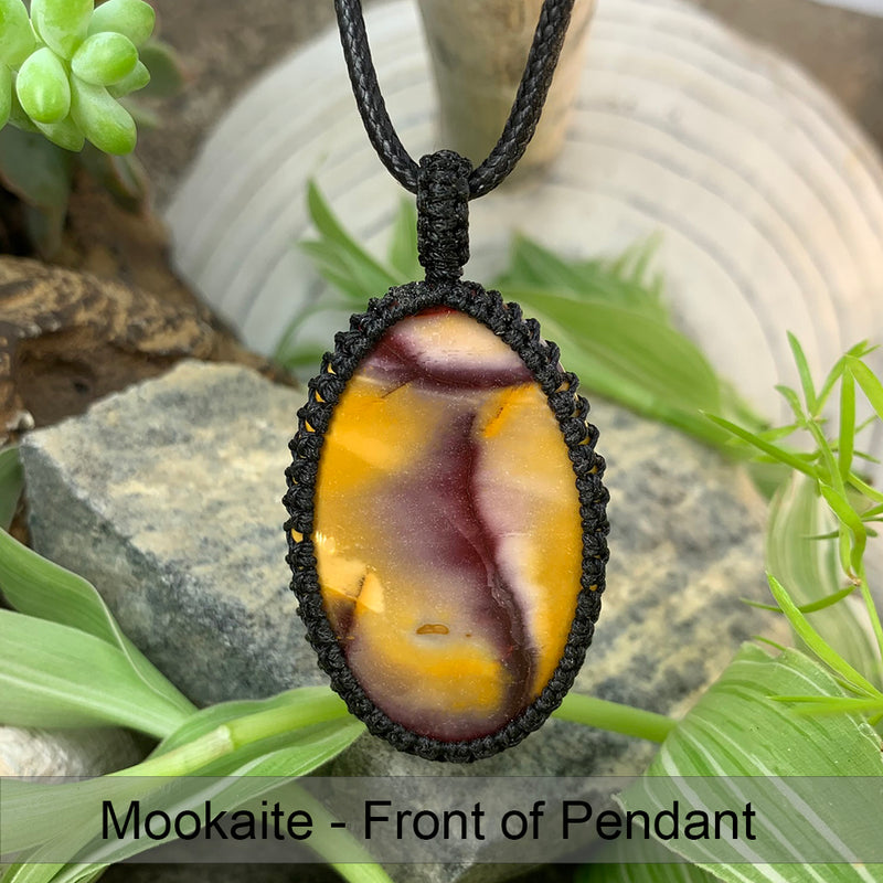 Mookaite Macramé Pendant Necklace