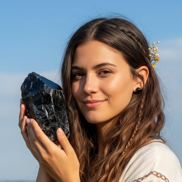 Earrings - Obsidian Studs
