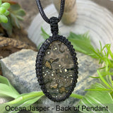 Ocean Jasper Macramé Pendant Necklace