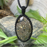 Ocean Jasper Macramé Pendant Necklace