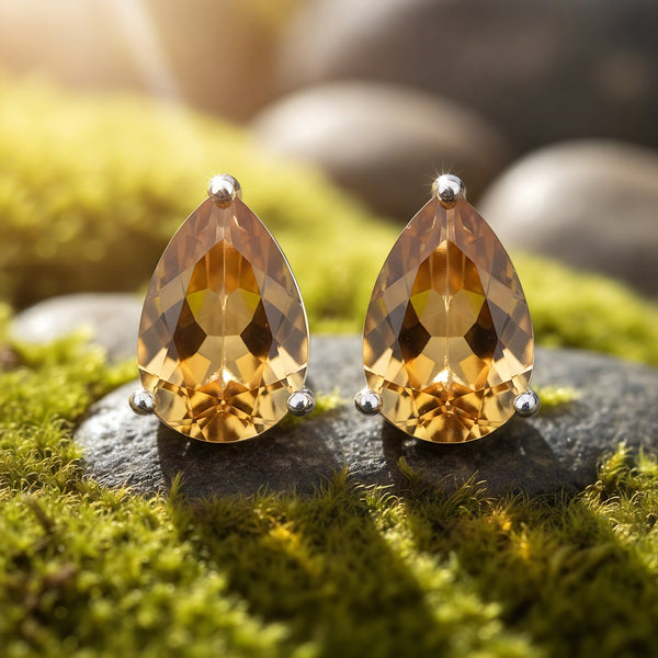 Citrine & Sliver "Abundance" Stud Earrings