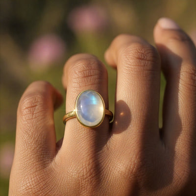 Moonstone & Gold Ring of Luminosity