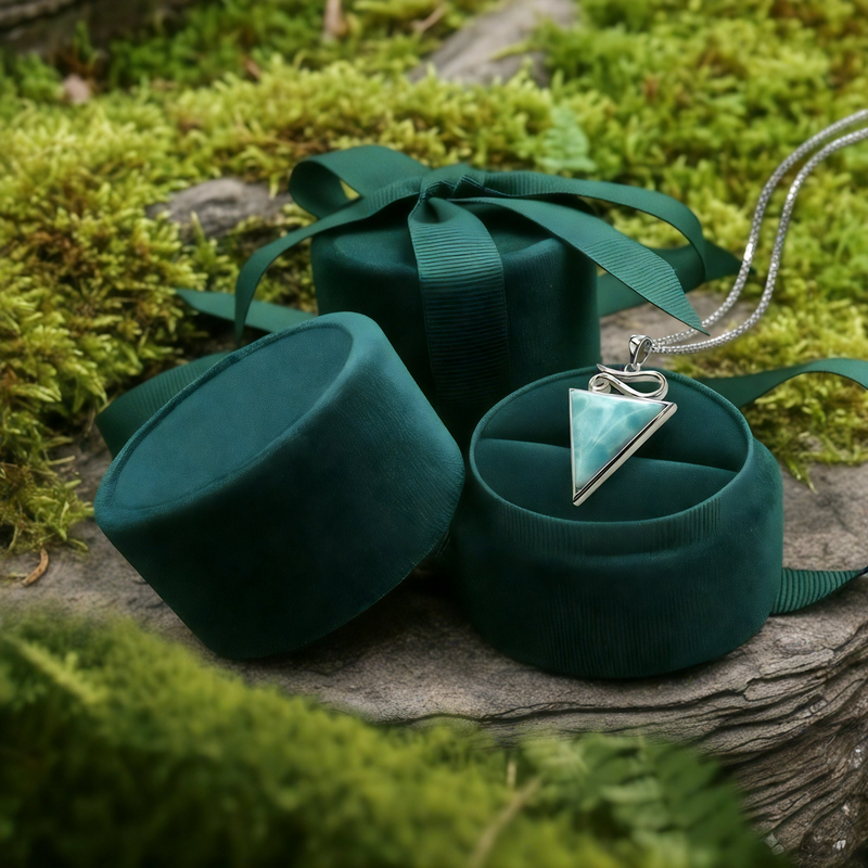 Larimar Silver Trinity Necklace -