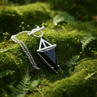 Black Onyx & Silver Guardian Necklace -