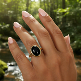 Black Onyx & Gold Protection Ring