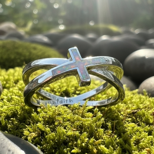 Opal Silver Ring of Faith