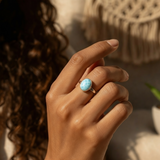 Larimar Classic Oval Silver Ring