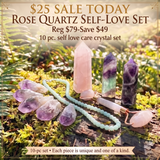 $25 SALE TODAY - Save $49 Rose Quartz & Self-Love & Care Crystal Set