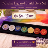 LOWEST PRICE - SALE GIFT IDEAS!-SAVE 70% TODAY - 7-Chakra Engraved Crystal Stone Set