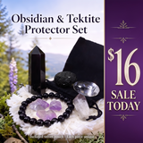 SALE TODAY! Obsidian & Tektite Protector Pouch Set