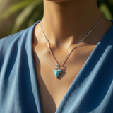 Larimar Silver Trinity Necklace -