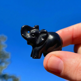 Crystal Animal Spirit Totems: Black Agate Elephant