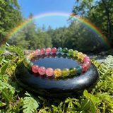 Collectors Rare Watermelon Tourmaline Gemstone Mala Bracelet