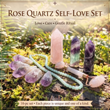 $25 SALE TODAY - Save $49 Rose Quartz & Self-Love & Care Crystal Set
