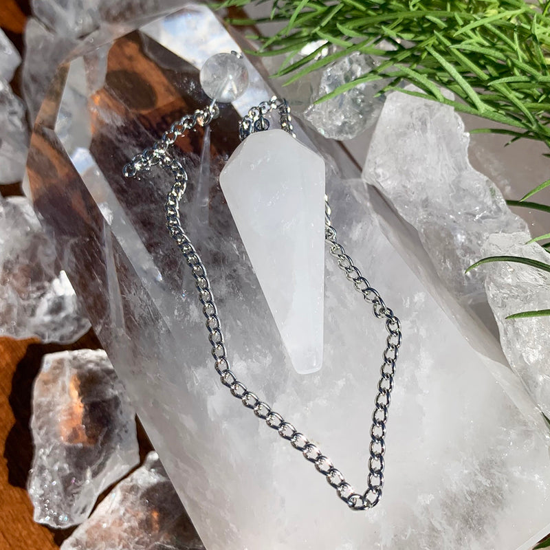 White Quartz Crystal Pendulum