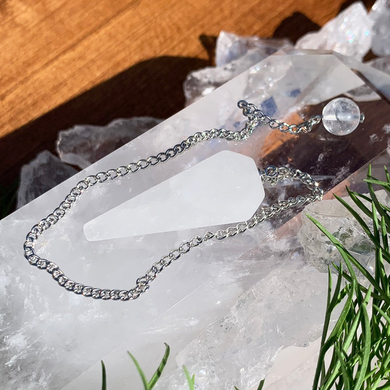 White Quartz Crystal Pendulum