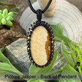 Picture Jasper Macramé Pendant Necklace