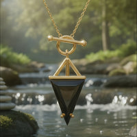Black Onyx & Gold Guardian Necklace -