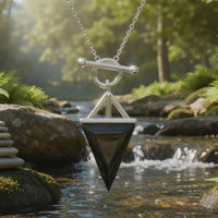 Black Onyx & Silver Guardian Necklace -
