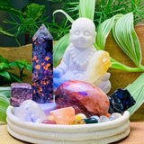 ARRON - MAY17-JUNE 17💝Glowing Treasures Yooperlite+Fire Quartz Palmstone Treasure Box (Individual Purchase / Non Subscription)