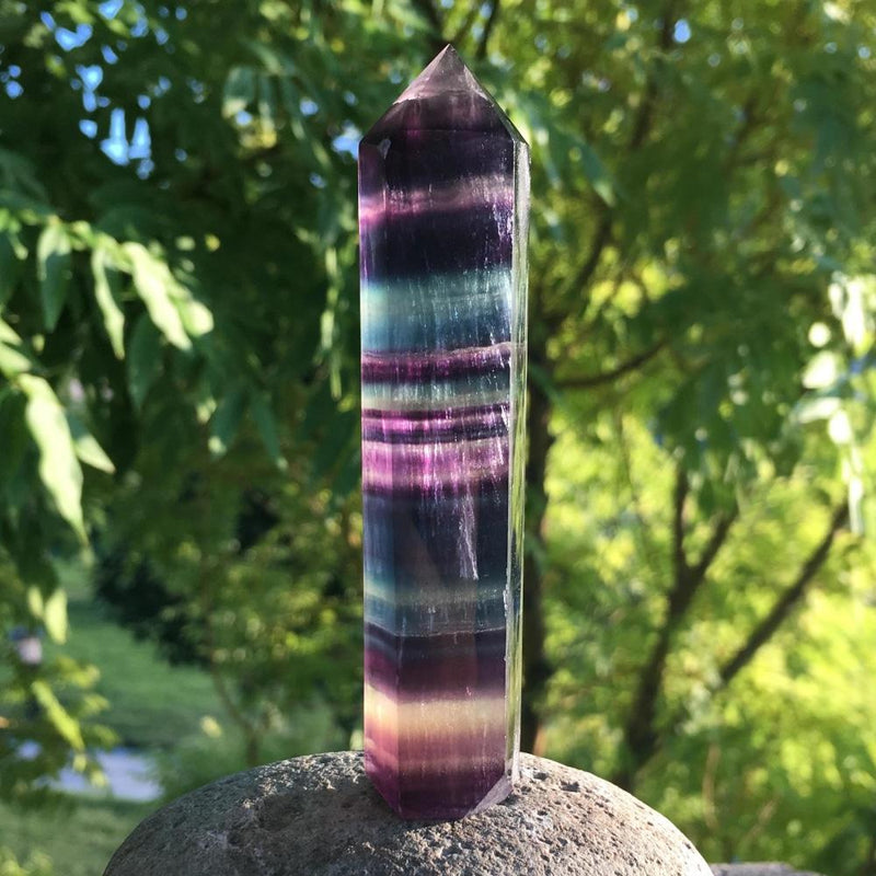 Rainbow Fluorite Wand (Large) - wand